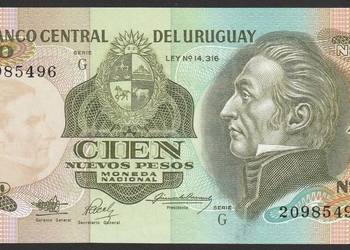 URUGWAJ 100 PESOS 1987 - STAN BANKOWY UNC