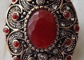 Pierścień w kolorze złota antycznego, duży rozmiar