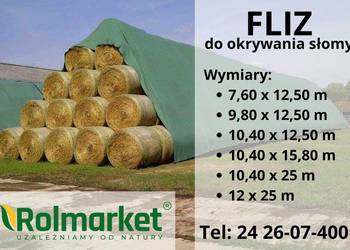 Fliz do okrywania bel słomy stogu siana buraków 10,4x12,5 pryzmy Mocny