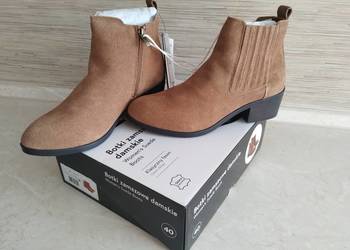 NOWE Buty damskie zamszowe botki JASNY BRĄZ roz. 40 skóra naturalna Wysyłam