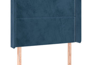 Zagłówek do łóżka z LED ciemnoniebieski 83x16x118/128cm tkanina WM-3123942