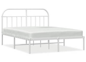 Łóżko Metalowe Białe Rama Łóżka Ze Stelażem Biała 160x200 cm WM-353687