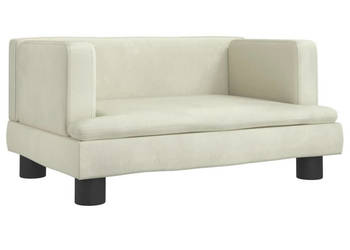 Sofa dla dzieci kremowa 60x40x30 cm aksamit WM-3196323