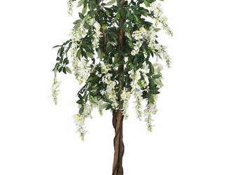 Sztuczna wisteria 1260 liści 180 cm zielono-biała WM-359009