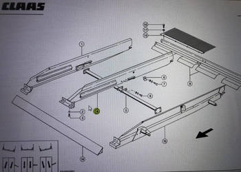 Ściana sita środkowego Claas Mega 370-340 Nr kat. części 000 647 544 1