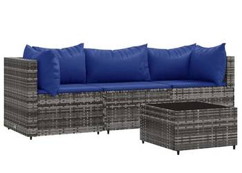 vidaXL 4-cz. zestaw wypoczynkowy do ogrodu, poduszki(SKU:319847)