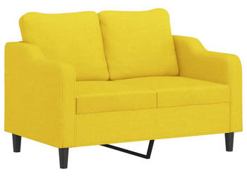 Sofa 2-osobowa jasnożółta 120 cm tapicerowana tkaniną WM-359356