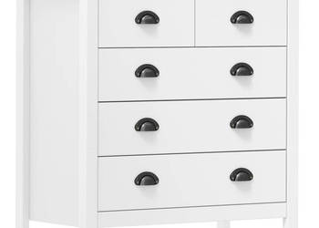 Komoda Hill biała 79x40x80 cm lite drewno sosnowe WM-288916