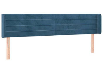Zagłówek do łóżka z LED ciemnoniebieski 183x16x78/88 cm aksamit WM-3123440