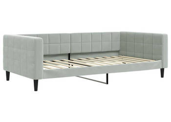 Sofa z funkcją spania jasnoszara obita aksamitem 100x200 cm WM-354015