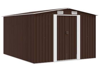 vidaXL Szopa ogrodowa, 257 x 298 x 178 cm, metal, brązowa(SKU:143343)