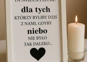 Tabliczka na Wesele Ta świeca płonie.. dla bliskich zmarłych a4 ramka