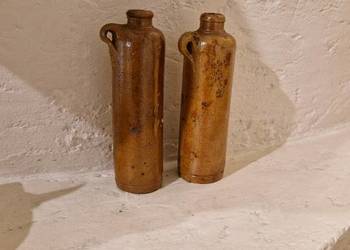 Butelki ceramiczne stare x 2 butelki miniaturki stan idealny ozdoba wnętrza
