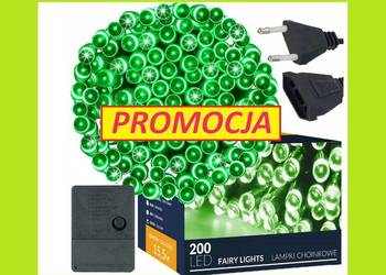 LAMPKI 200LED NA CHOINKĘ ZEW/WEW ZIELONE15,5M