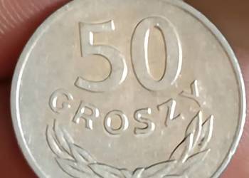 Sprzedam monetę 50 groszy 1985 rok odkrój blachy lekka skrętka