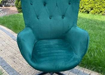 Fotel biurowy elegancki obrotowy Uszak / obicie Welur Zielony