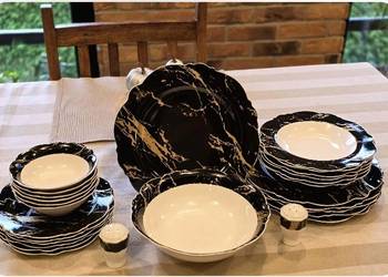 Promocja 269  zł Talerze 28 elementów czarno białe