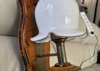 Niepowtarzalny stary kinkiet drewno mosiądz porcelana
