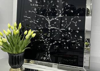 Lustrzany obraz z kryształkami Glamour Drzewko szczęścia 80x80