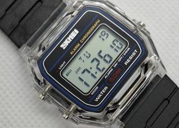 Nowy zegarek przezroczysty marki SKMEI 2056 kolor bezbarwny czarny