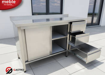 Stół gastronomiczny z szafką i szufladami spawany 1500x700x850 mm