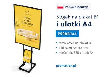 Stojak na plakat B1 i katalogi A4 – czarny OWZ
