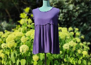 Bluzka Reserved 44 babydoll granatowa strzępiona y2k boho fairycore top wis