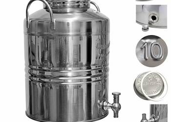 Beczułka beczka ze stali inox antałek bańka nierdzewna 10L z kranikiem 1/2"