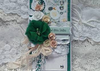 Kartka ręcznie robiona, ślub, ślubna