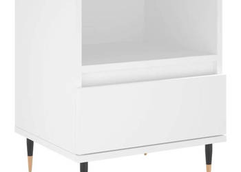 Szafka nocna biała 40x35x50 cm materiał drewnopochodny WM-830604