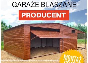 Praktyczny Garaż Blaszany  / ORZECH /Garaże - GRZYWSTAL