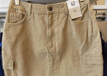 DENIM CO. SPÓDNICZKA SPÓDNICA MINI KHAKI 42 XXL
