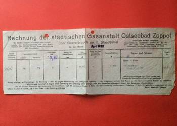 ( 869 ) Rachunek Miasta i Pokwitowania Zoppot