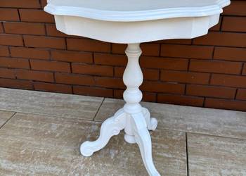 Stolik stylowy biały okrągły okolicznościowy kawowy