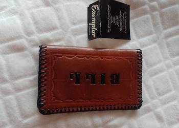 Real Leather/Brązowy,  Skórzany portfel z Londynu, VINTAGE, NOWY