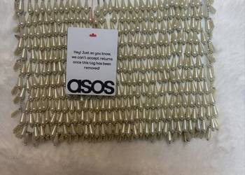 ASOS Design/ Bogato zdobiona perłami torebka wieczorowa z Londynu, Nowa