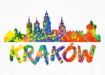 Ekologiczna koszulka męska Premium Kraków – Abstrakcyjna Panorama - Polska