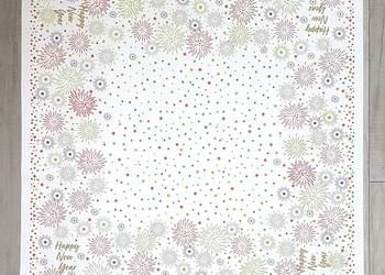 Zestaw 2 serwetek świąteczne nowy rok na białym tle 84x84cm