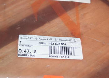 Linka pokrywy silnika (1750mm/1690mm) SEAT TOLEDO I; VW GOLF