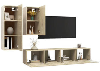 Zestaw 4 szafek TV dąb sonoma materiał drewnopochodny WM-3079047