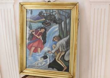 Zofia Stryjeńska - Góral i Góralka - Stary Portret Obraz Olejny