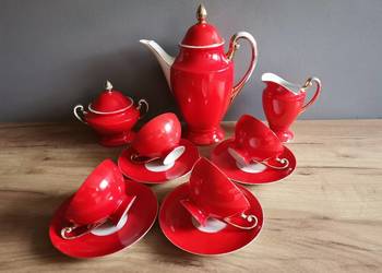 Stary serwis kawowy Giesche Empire porcelana Śląska - unikat