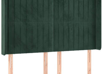 Zagłówek do łóżka z LED ciemnozielony 147x16x118/128cm aksamit WM-3124337