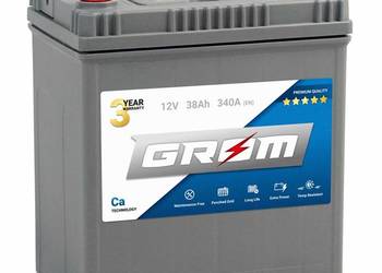 Akumulator GROM Premium 38Ah 340A Japan Lewy Plus Hallera 4