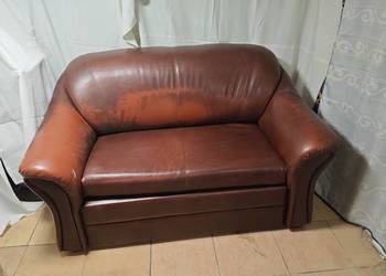 Sofa brązowa mała 150 cm rozkładana