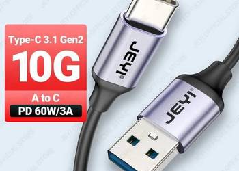 JEYI kable USB A - C / C - C 60W/3A 10Gbps (cena za wszystkie)