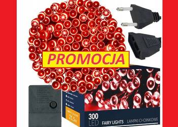 LAMPKI 300 LED NA CHOINKĘ ZEW/WEW 21,5m CZERWONE
