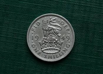 WIELKA BRYTANIA - 1 szyling, 1949r Herb angielski