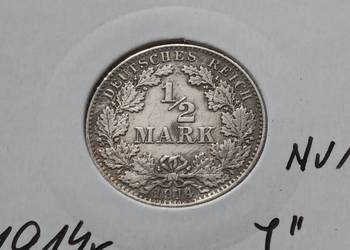 1/2 Marki Prusy 1914 r. - nr 1 - mennica J