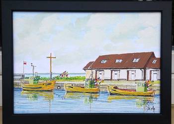 Obraz Kutry w Kuźnicy 30x40/21x30 ręczne wykonanie tusz papier art.